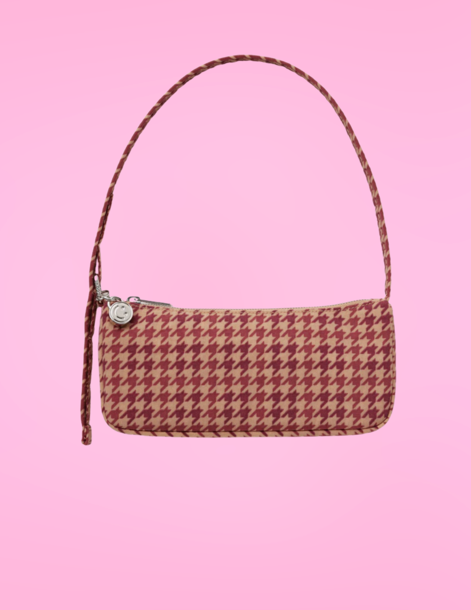 BAGGU Nylon Pochette | Tan Houndstooth