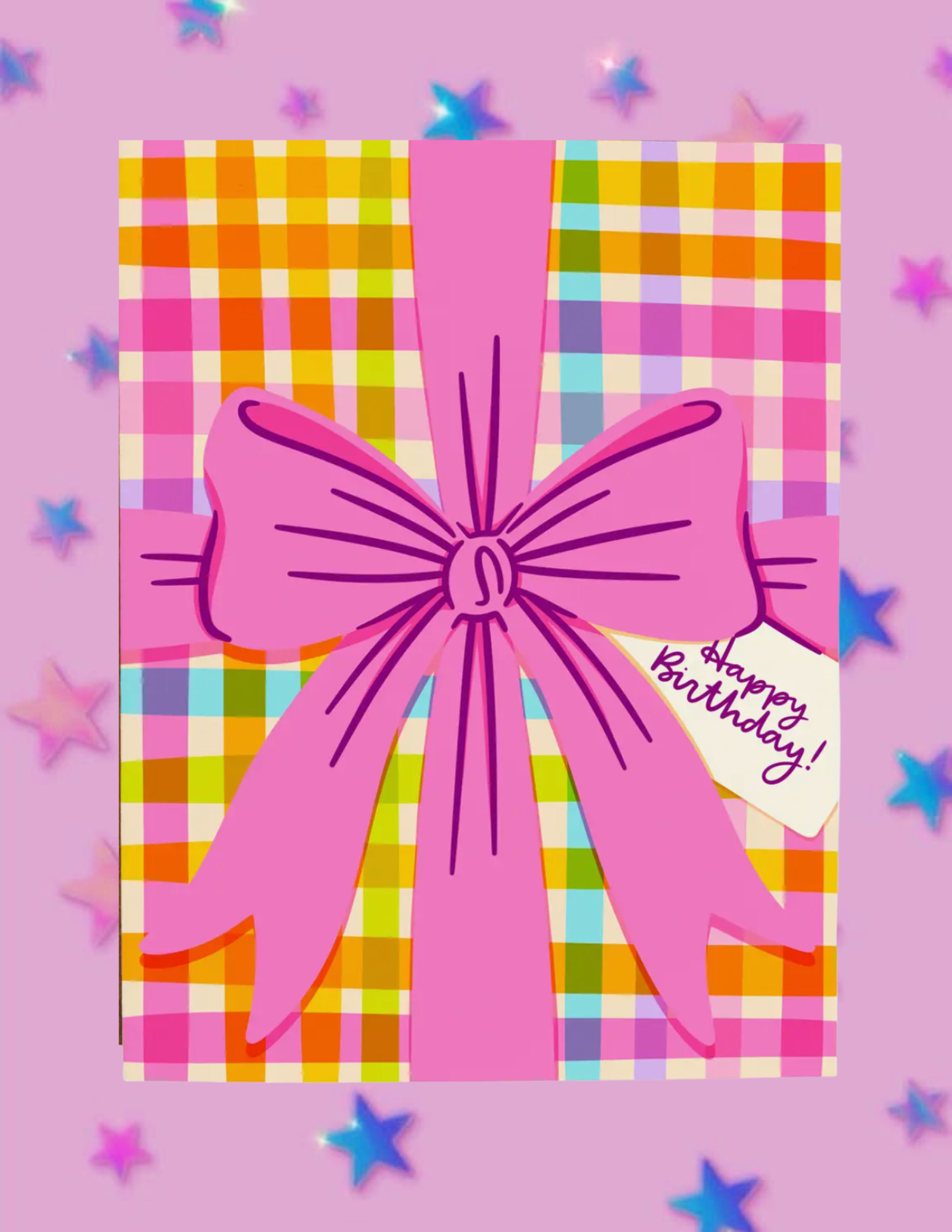 Bow Birthday Gift Birthday Card
