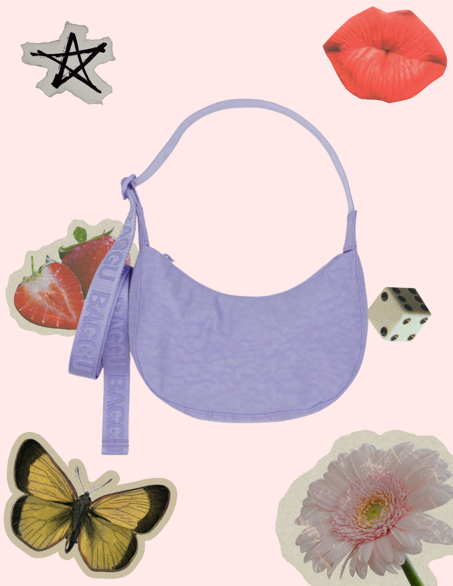 BAGGU Medium Crescent Bag - Wisteria
