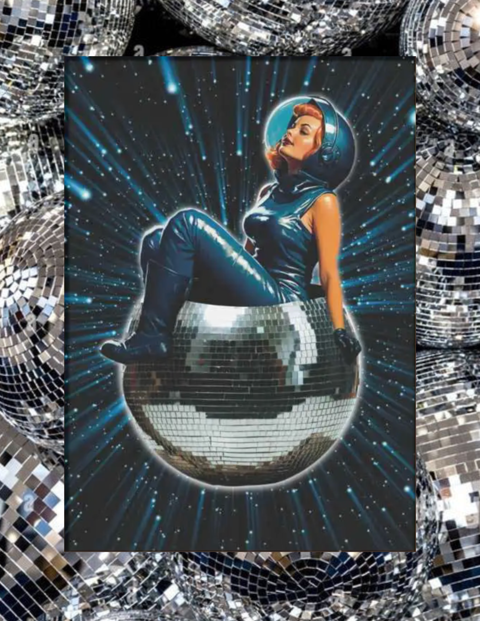 Cosmic Retro Disco Ball Art Print