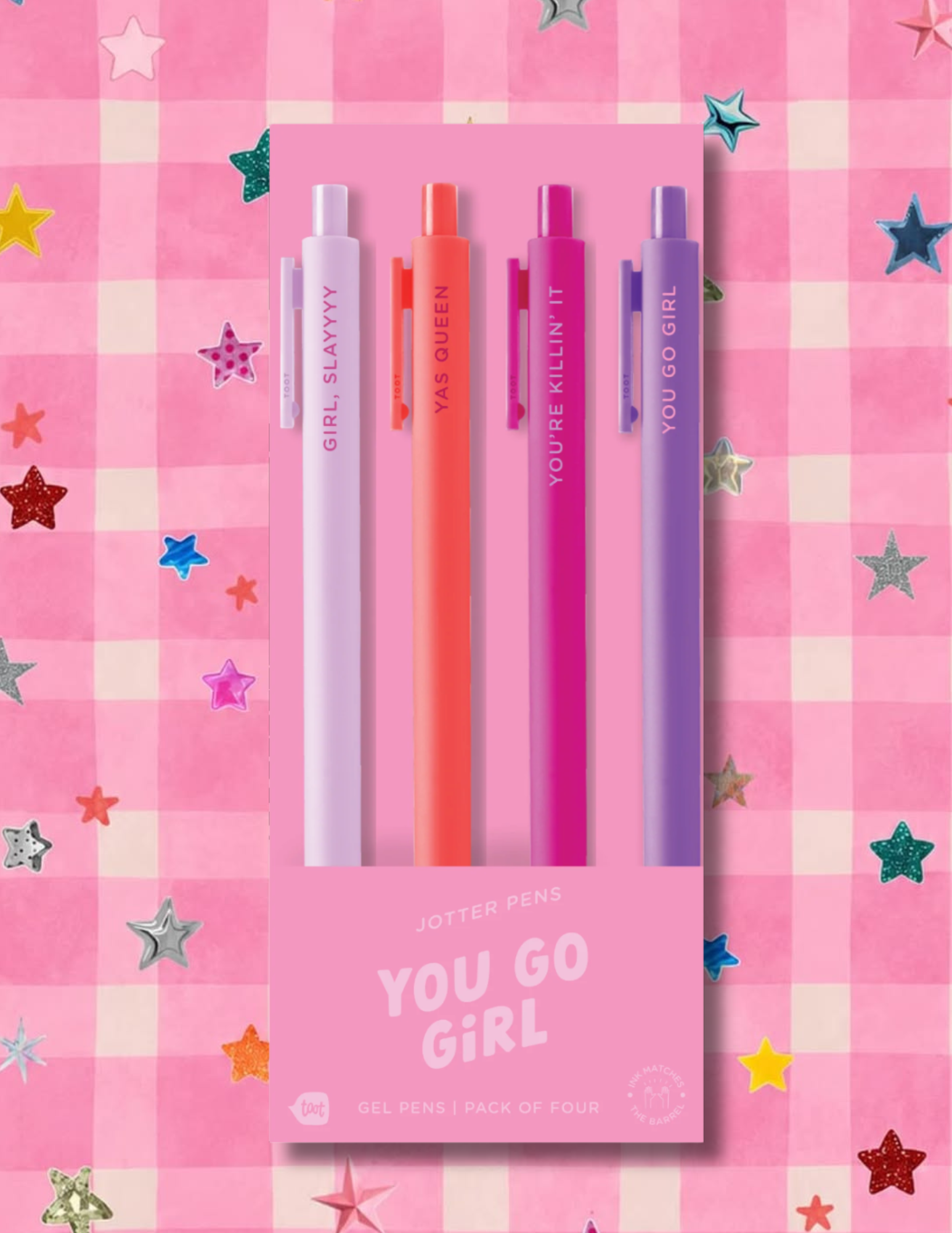 You Go Girl Jotter Pen 4 Pack