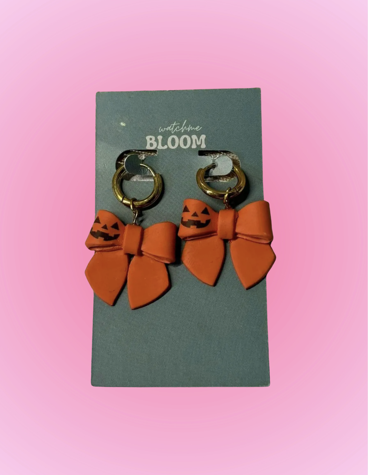Jack-O-Lantern 3D Bows | Halloween Polymer Clay Earrings