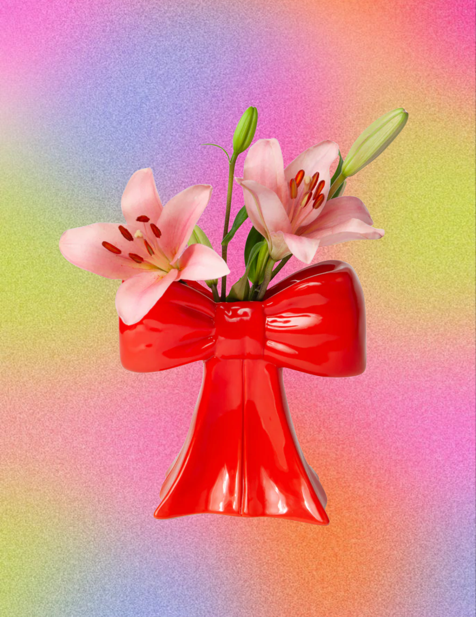 Red Bow Vase