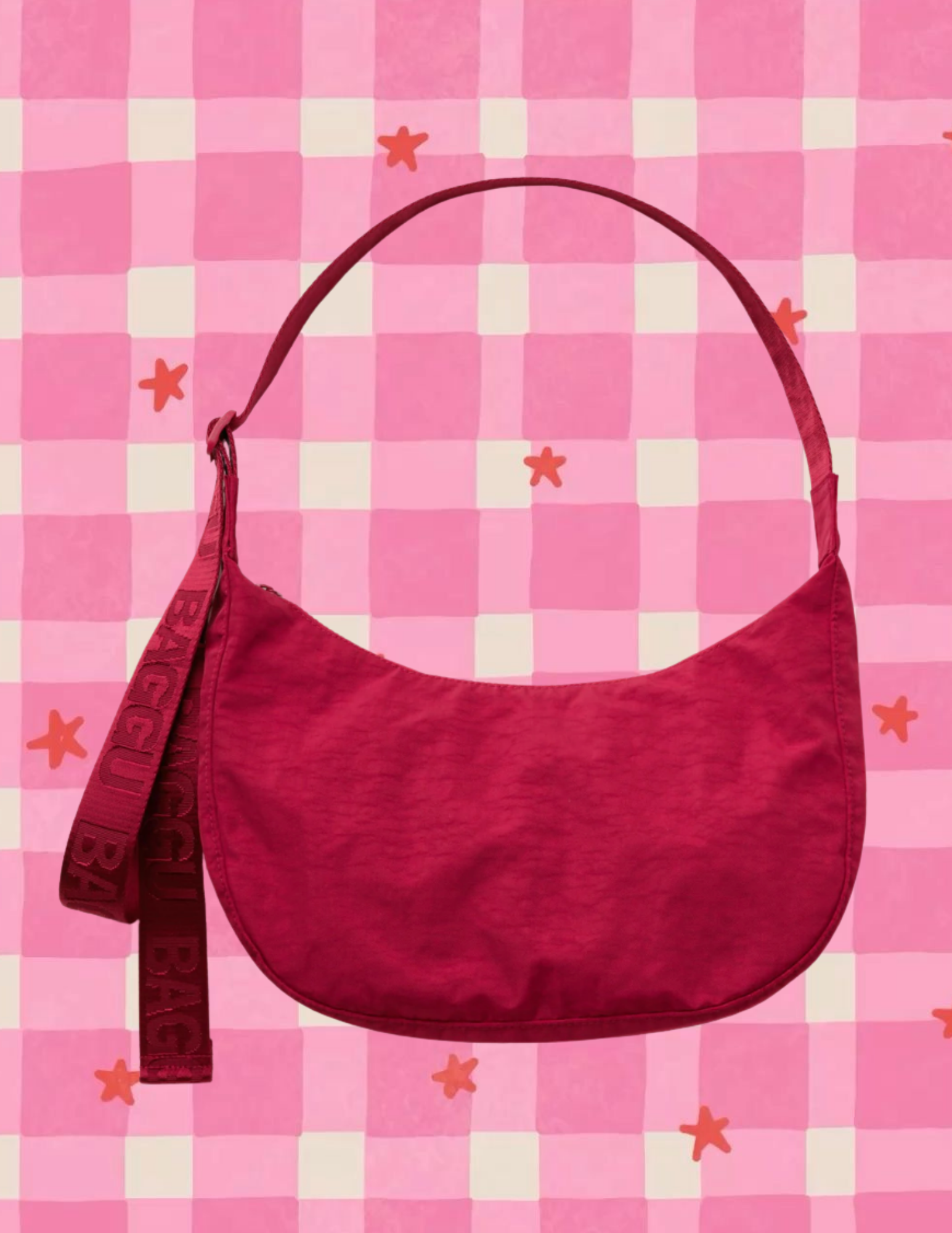 BAGGU Medium Crescent Bag | Cherry
