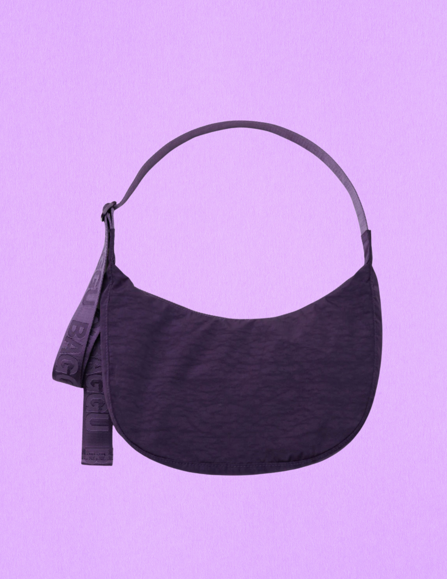 BAGGU Medium Fig Nylon Crescent Bag