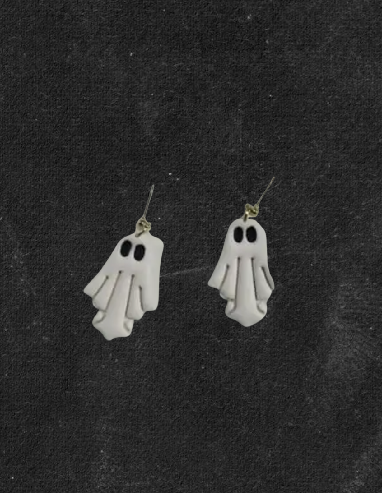 White Mini Ghosts Polymer Clay Earrings | Halloween