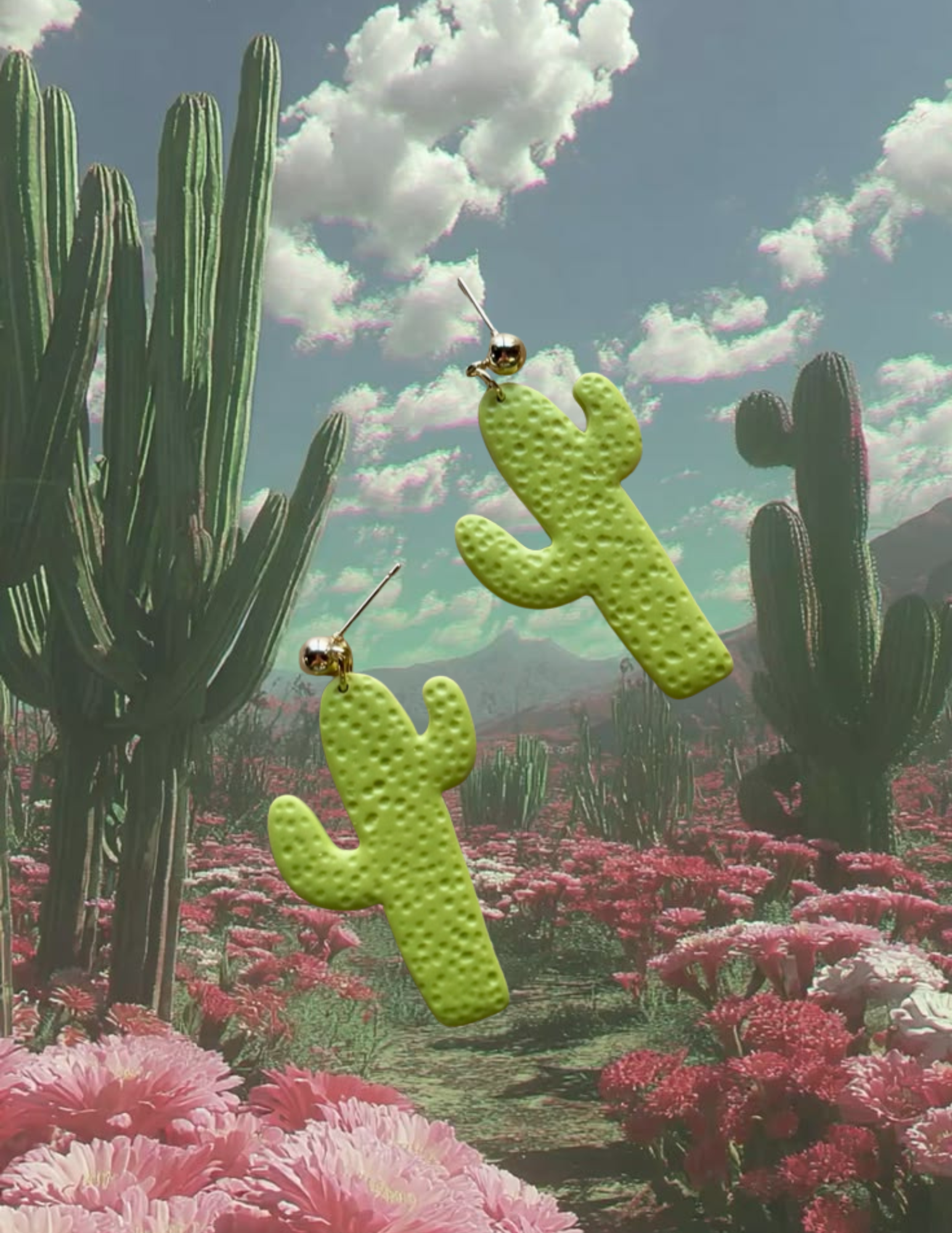 Cactus Polymer Clay Earrings