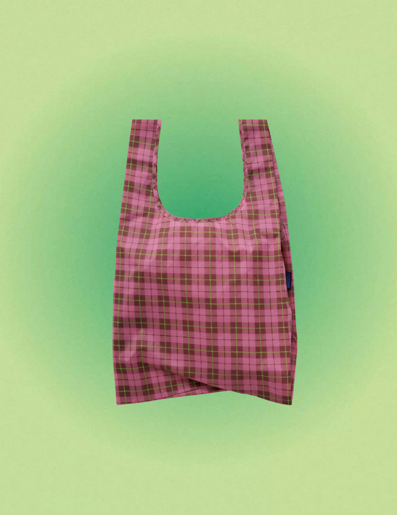 BAGGU Standard Reusable Baggu - Azalea Pink Tartan