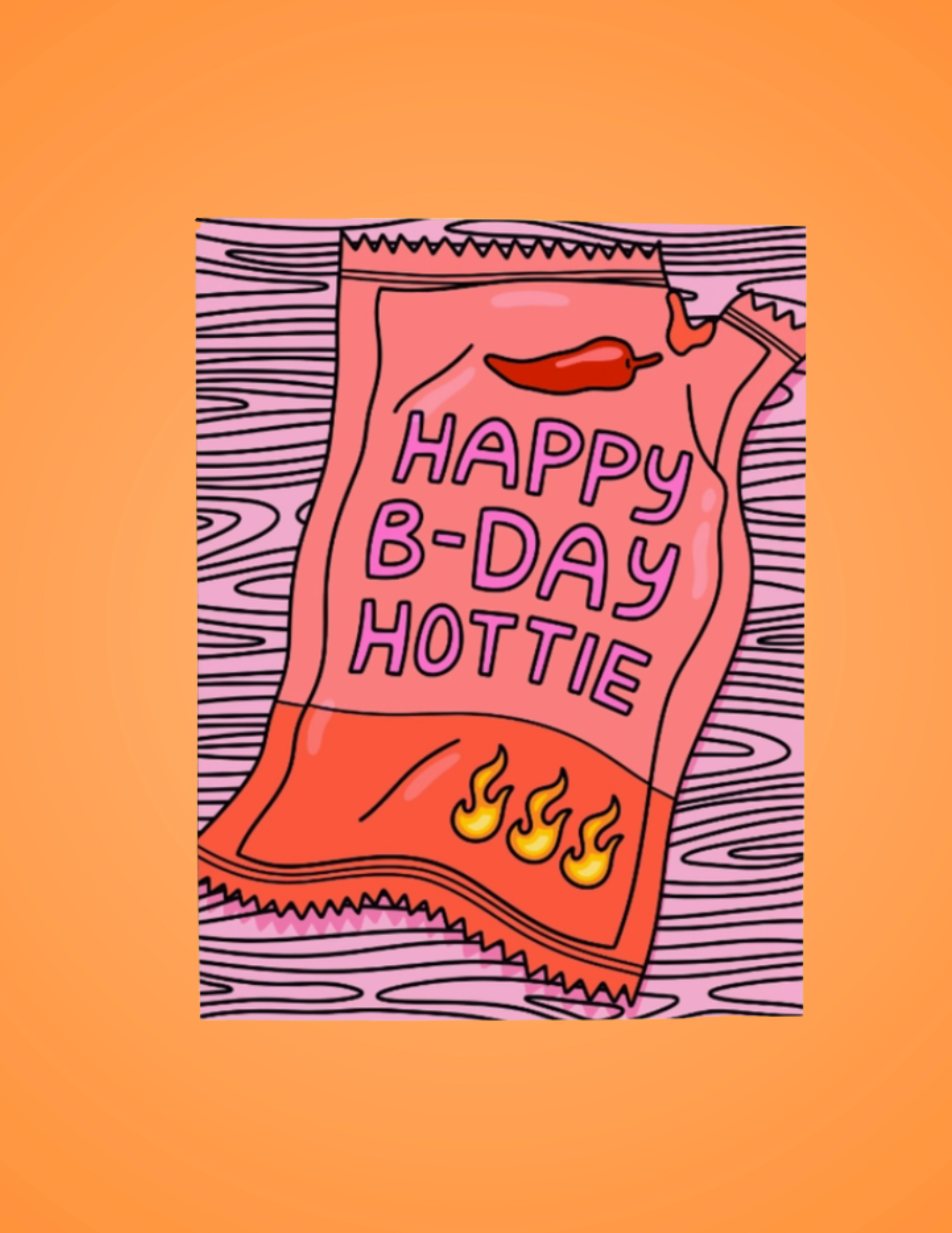 HBD Hottie Sauce Packet Card