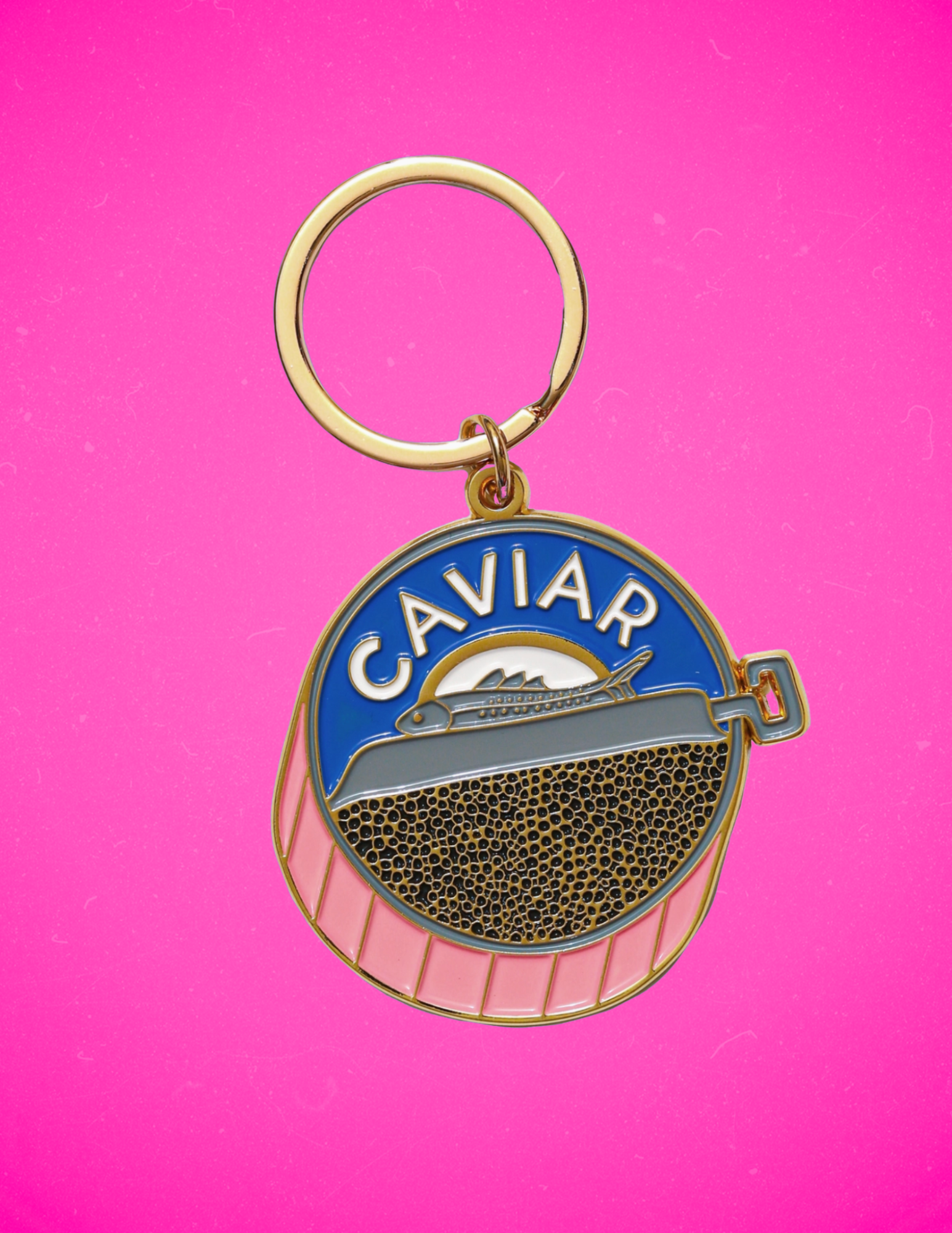 Caviar Enamel Keychain