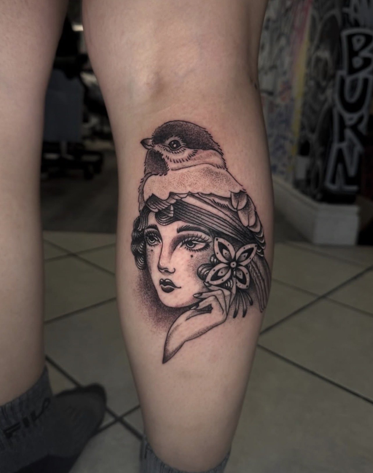 Ameena @ameenatattoos - chickadee lady