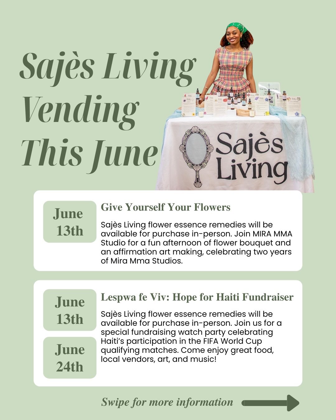 🌇🫶🏽Saj&egrave;s Living Vending This June🫶🏽🌇

You can learn about and buy my flower essence remedies in-person at these events listed below.

💐🫂 Give Yourself Your Flower (Baltimore - 6/13)

Join @mirammastudio for a fun afternoon of flower bo