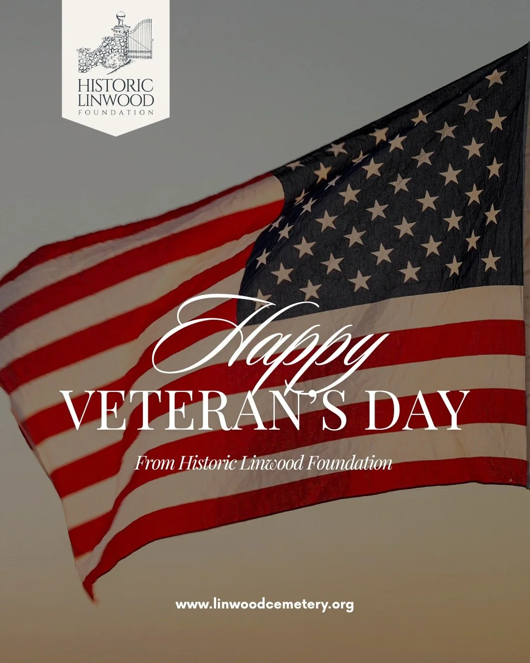Honoring all who served and continue to serve. 🇺🇸 Today, we pause to remember the courage, sacrifice, and dedication of our nation&rsquo;s veterans. 

Explore Linwood. Free to the public, donations accepted. Open MON-FRI from 7am-7pm. #LinwoodCemet