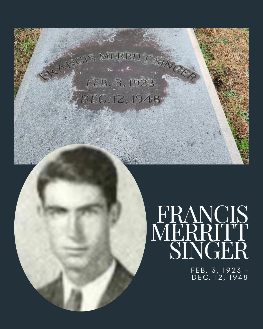 On this day in 1923, Francis Merritt Singer was born. A great-grandson of Isaac Merritt Singer, Francis would later become part of Columbus history&mdash;and is now laid to rest at Linwood Cemetery.

Though his life was tragically short, his story co
