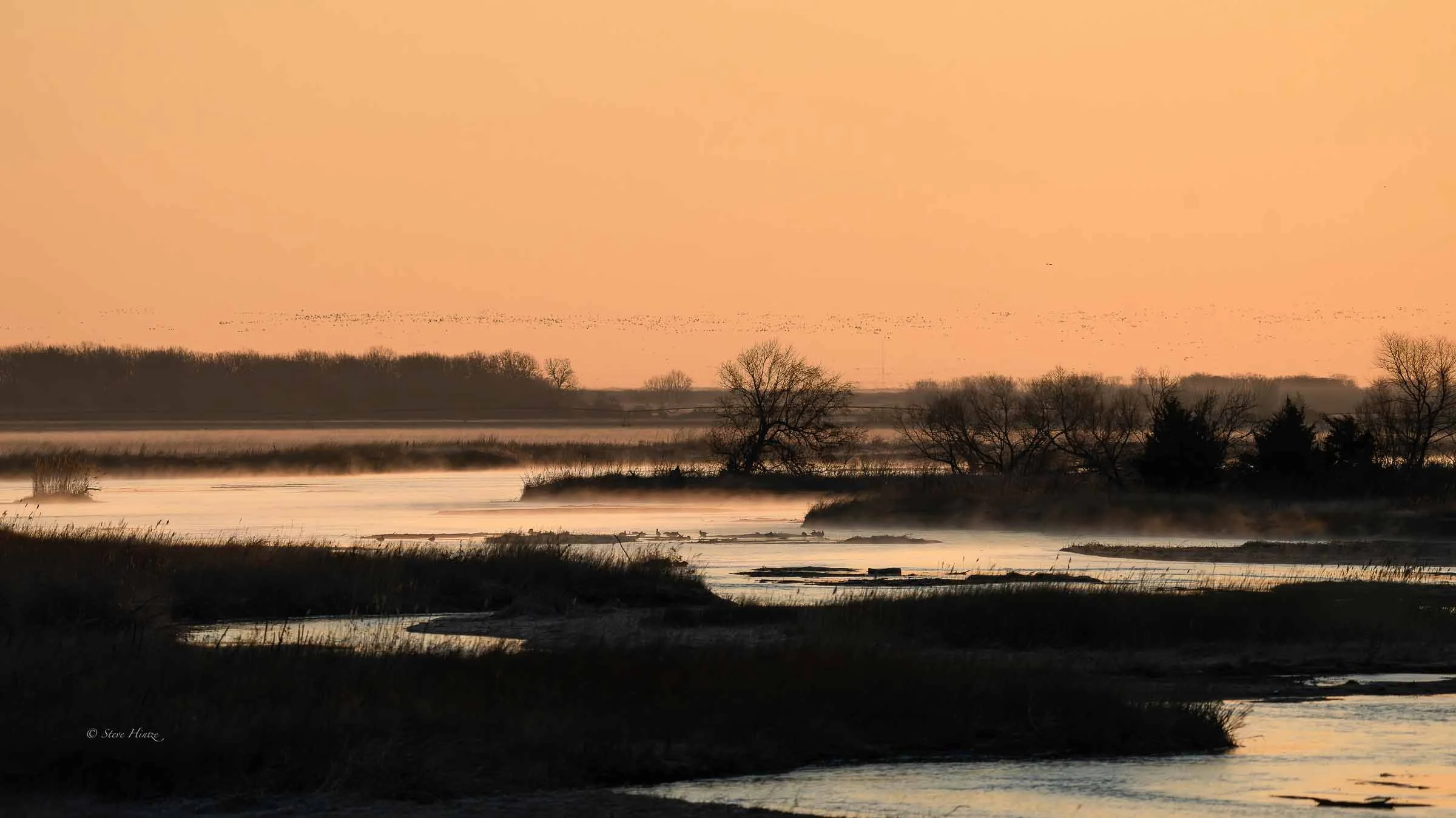 Platte River Sunrise during Sandhill Crane migration
