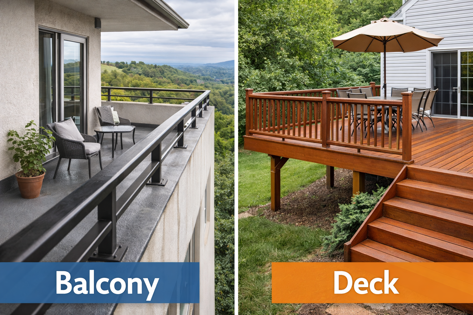 Balcony vs Deck: Design, Structural Differences, and Inspection Requirements