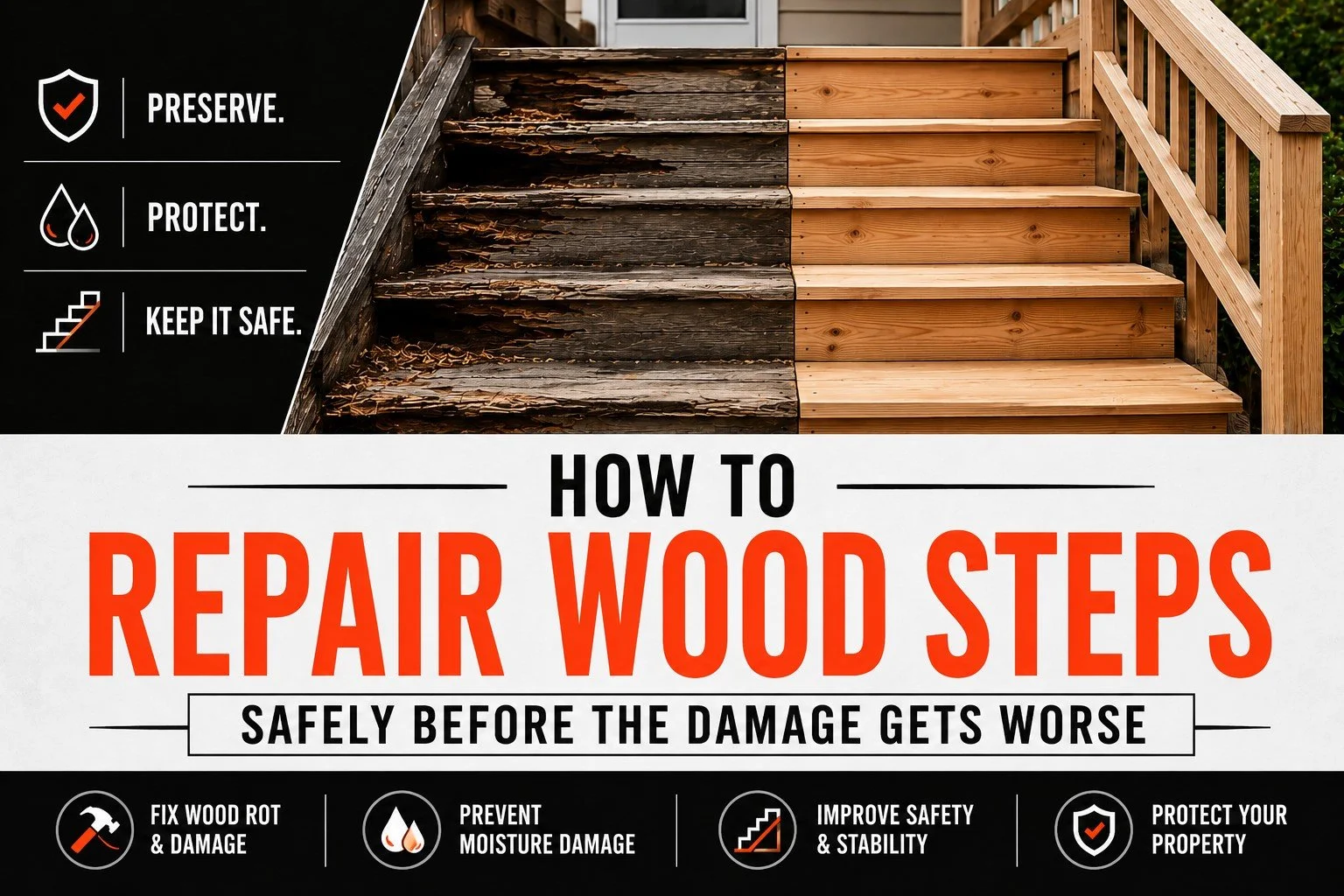How to Repair Wood Steps Safely Before the Damage Gets Worse