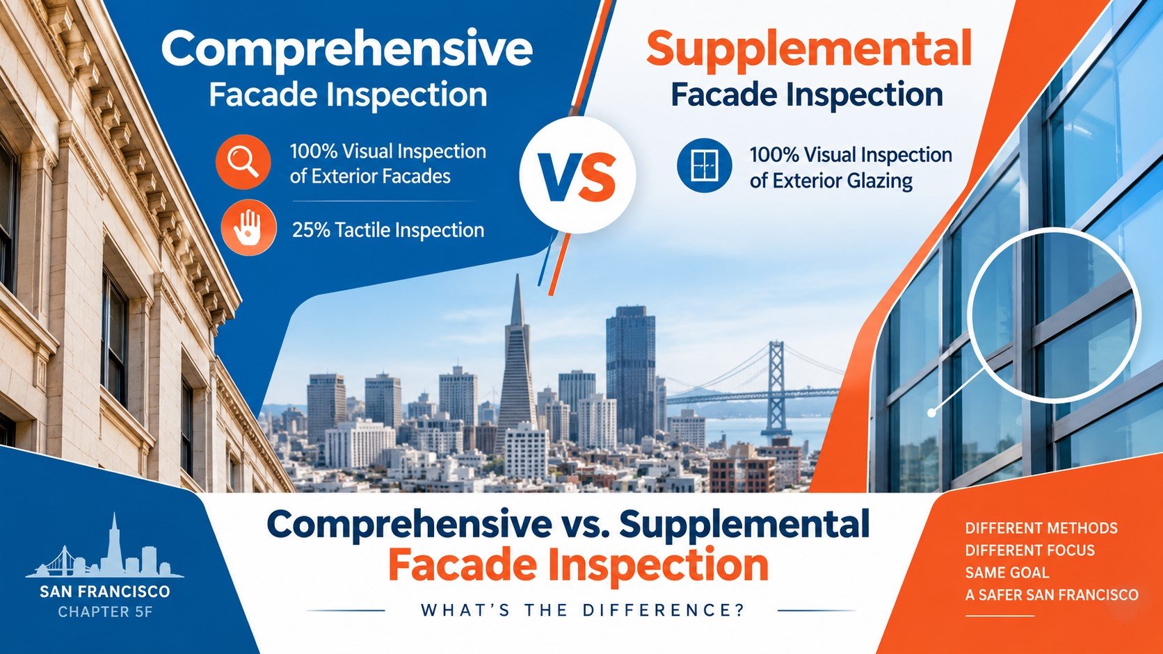 Comprehensive vs. Supplemental Facade Inspection: What’s the Difference?