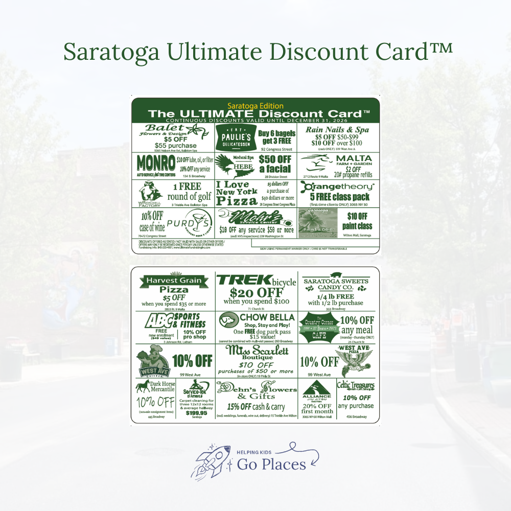 Saratoga, NY | 2026 Ultimate Discount Card™ | PHYSICAL