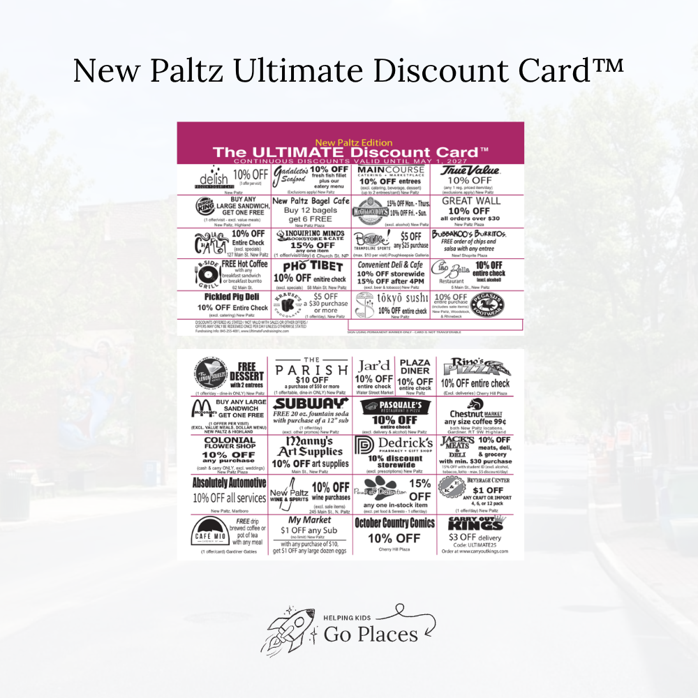 New Paltz, New York | 2026 Ultimate Discount Card™ | PHYSICAL