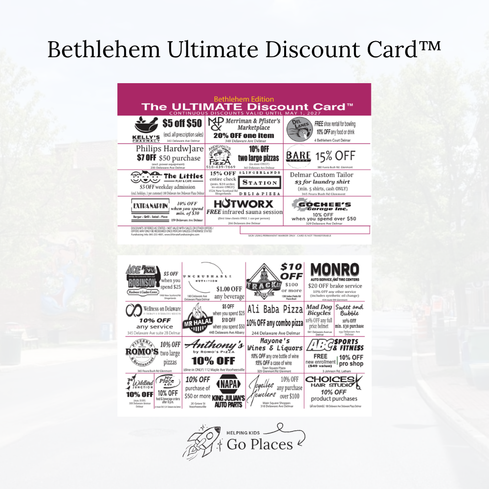 Bethlehem, NY | 2026 Ultimate Discount Card™ | PHYSICAL