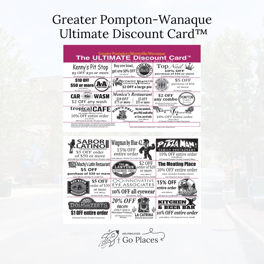 Greater Pompton | Montville | Wanaque, New Jersey | 2026 Ultimate Discount Card™ | | PHYSICAL