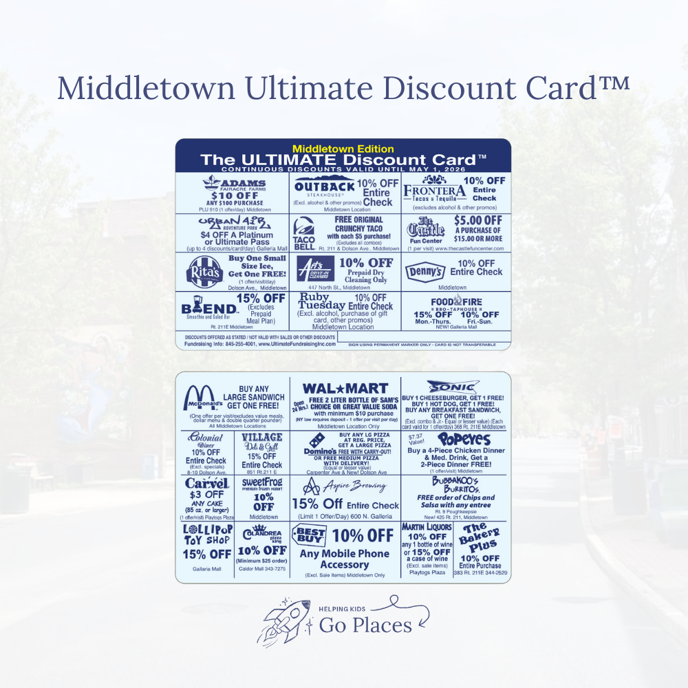 The Ultimate Discount Card 2025 Middletown Edition PHYSICAL Middletown 2025 Ultimate Discount Card(TM) 