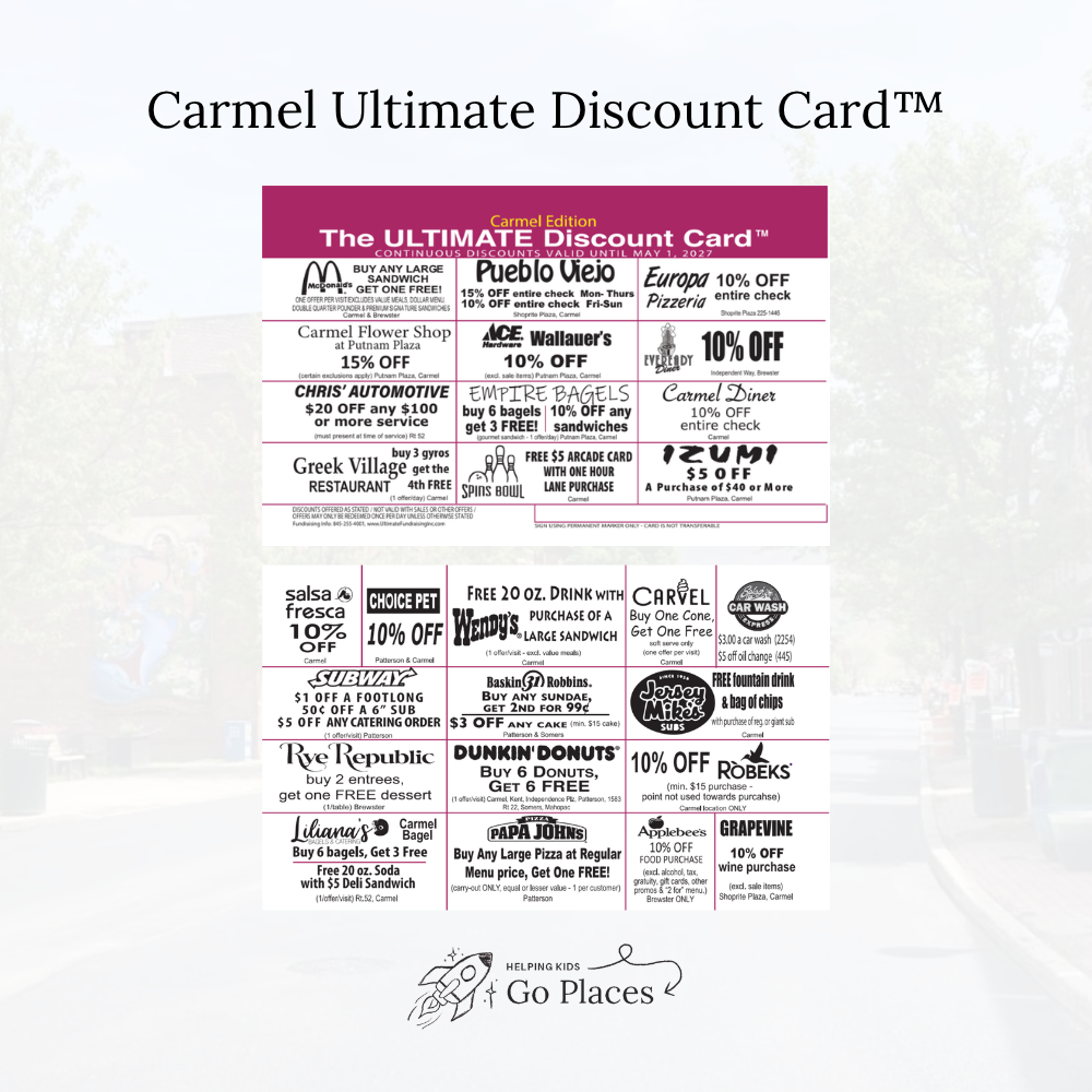 Carmel, New York | 2026 Ultimate Discount Card™ | DIGITAL + $5 Activation Fee