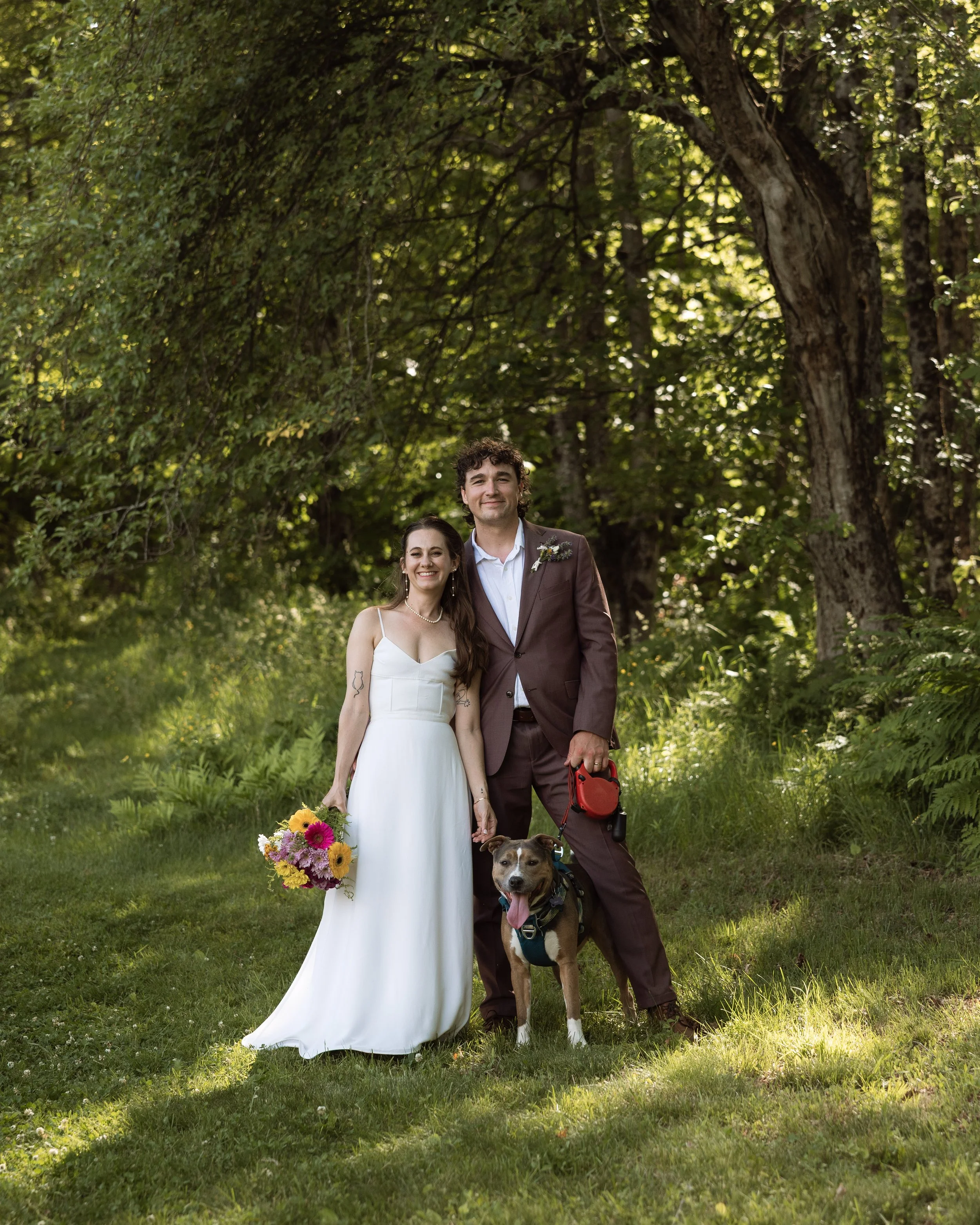 A wedding day with their favorite four-legged legged family member by their side, because the people and pets who make you who you are deserved to be part of the celebration, too. Coordinated by Small Town Moments.

Photo by Devinne Z Photography
dev