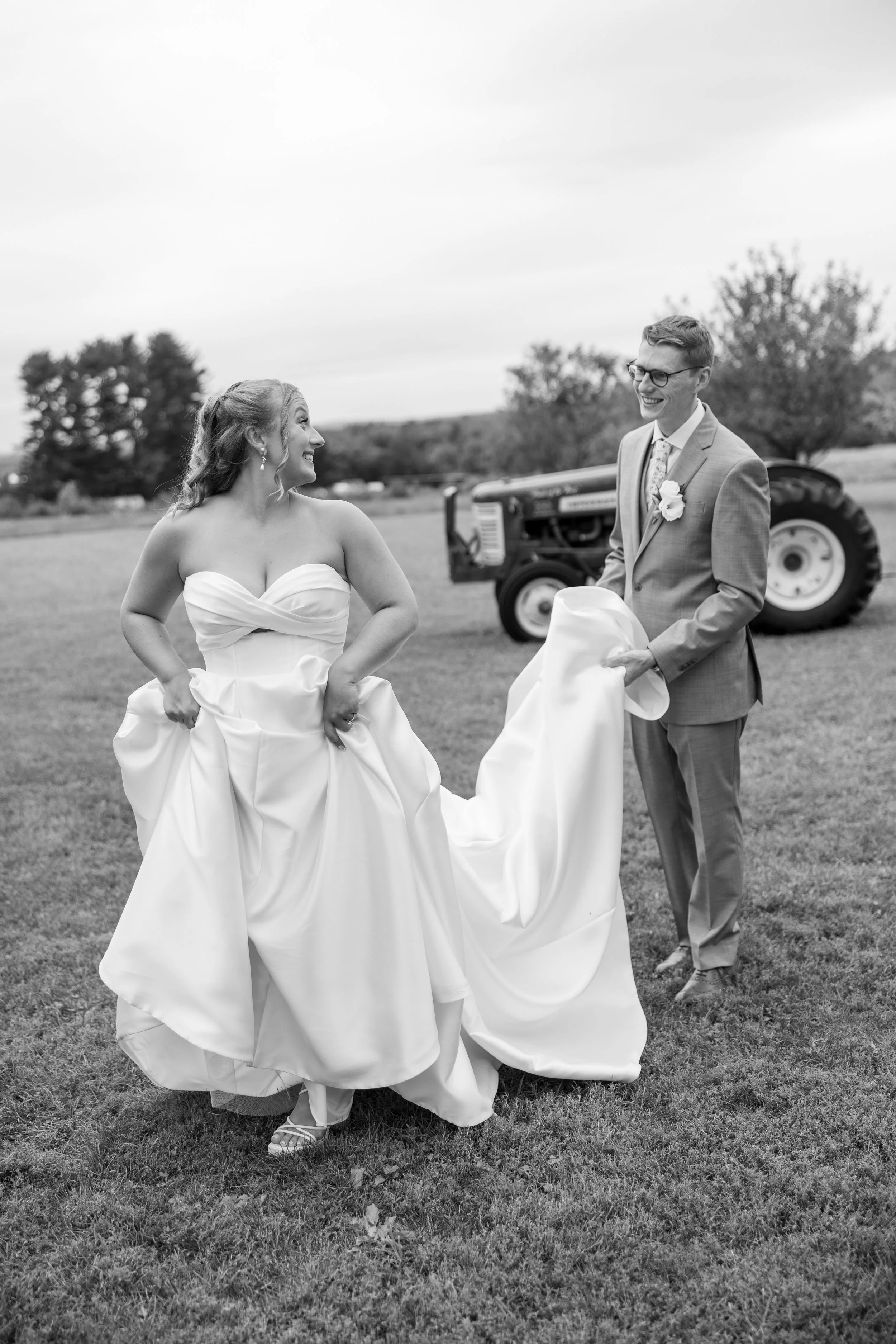 One unforgettable Massachusetts wedding, filled with personal touches, happy tears, and plenty of fun, including a groom who made his ceremony entrance on a tractor! Small Town Moments coordinated the day from start to finish so the couple could enjo