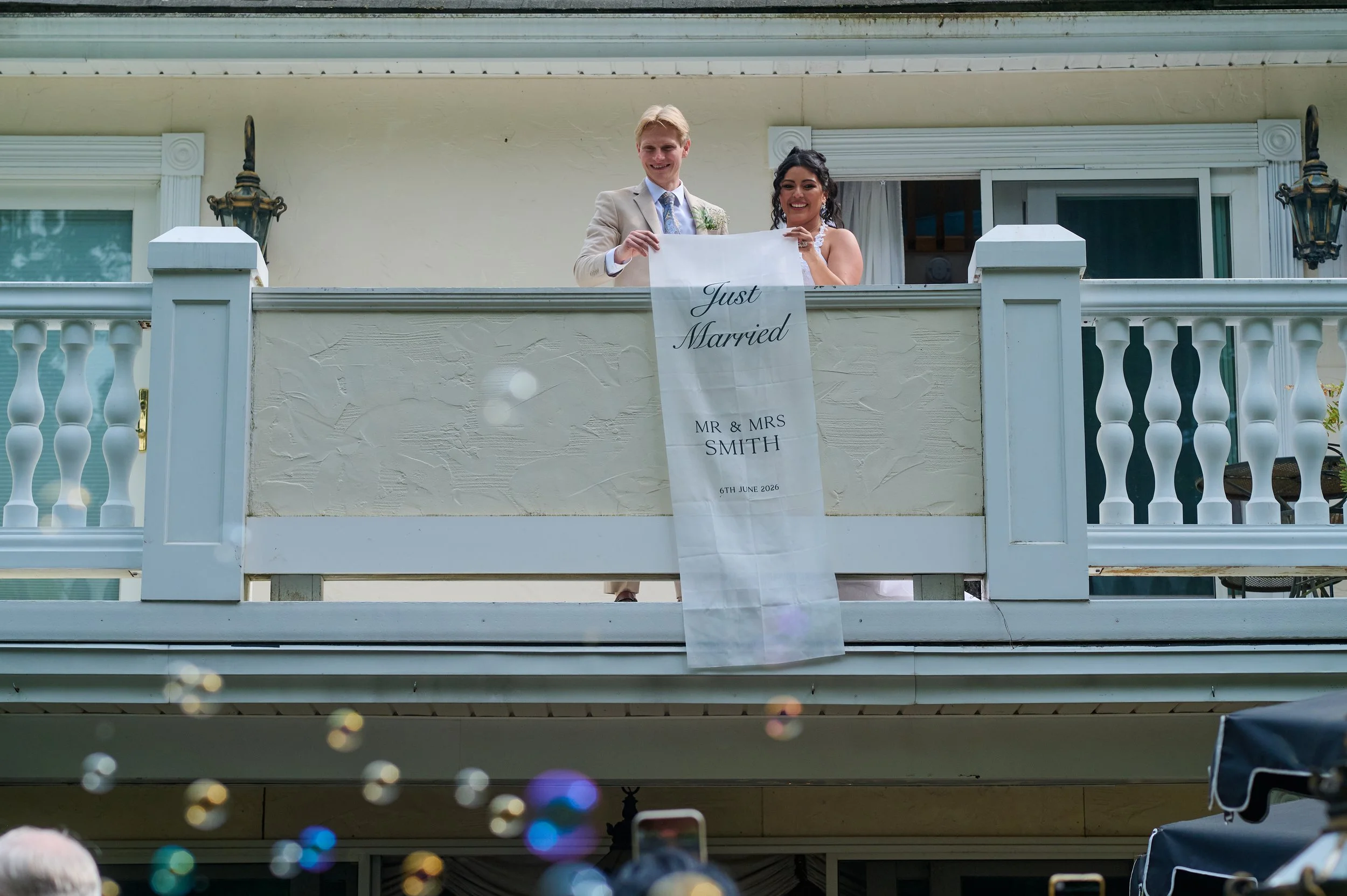 A “just married” celebration with one of our Massachusetts couples, letting everyone know they officially said “I do” with a little extra fun during their reception. Coordinated by Small Town Moments.

Photo by Eric Wallis Photography
www.ericwallisp