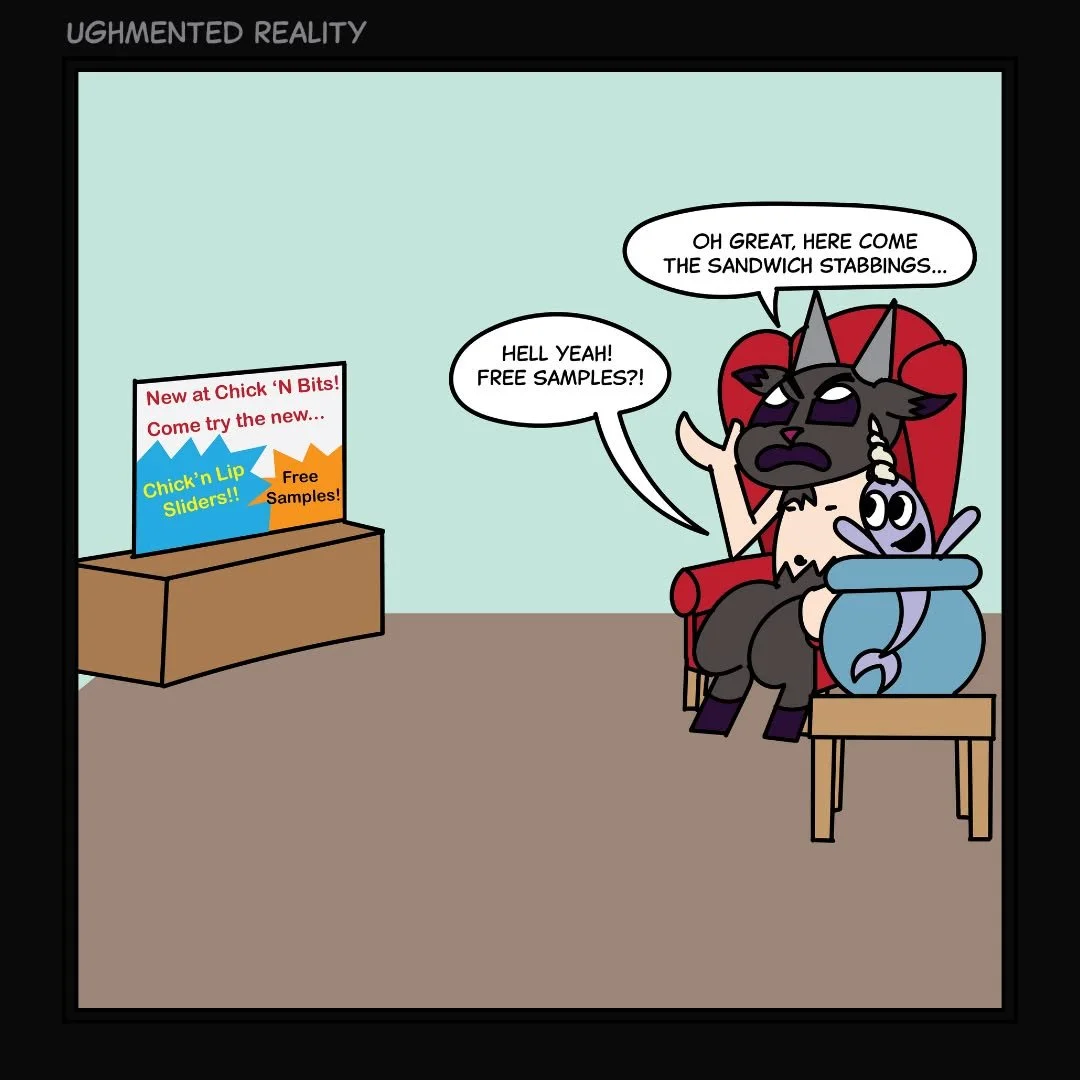 First new comic of 2026!! - Chicken Lips 🐔👄
People be stabbin' for these Chicken sandwiches....🔪

Oh my gosh, it's so nice to get a new comic out!
I've been recovering from a hand injury, surgery, and general holiday trauma,
but I'm looking forwar