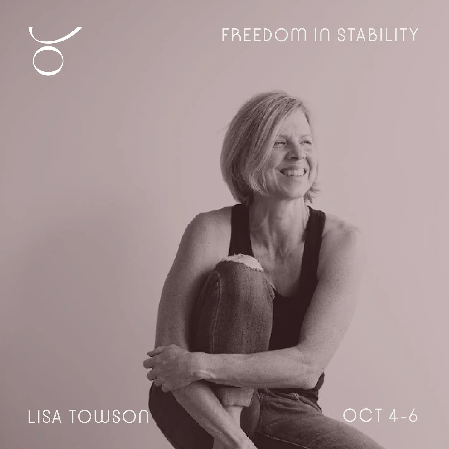 We're honoured to be hosting Lisa Towson for her weekend workshop:⁠
⁠
FREEDOM IN STABILITY⁠
⁠
Come and explore the connection between grounded stability and extension and expansion of your whole self &mdash; all levels welcome.⁠
⁠
October 4-6th⁠
Frid