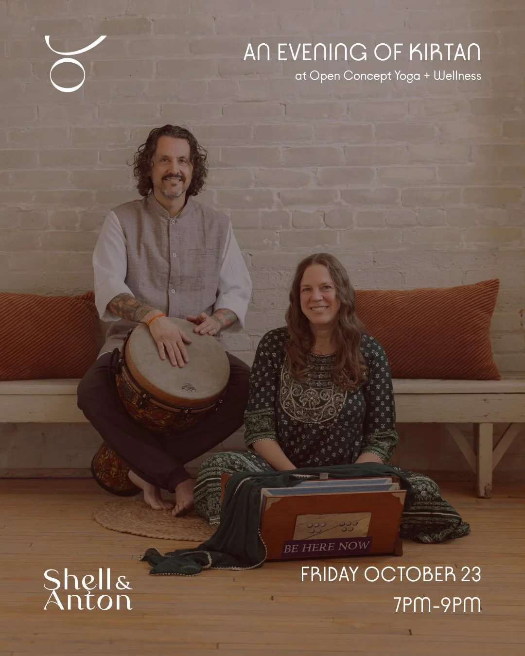An Evening of Kirtan Friday, October 23, 2026 ✨⁠
⁠
Join Shell &amp; Anton (@shellyogakirtan) at 7pm for 120 minutes of Kirtan; a Bhakti Yoga practice that channels emotion through music and mantra. 🎶⁠
⁠
Come as you are, listen, join in, and feel the