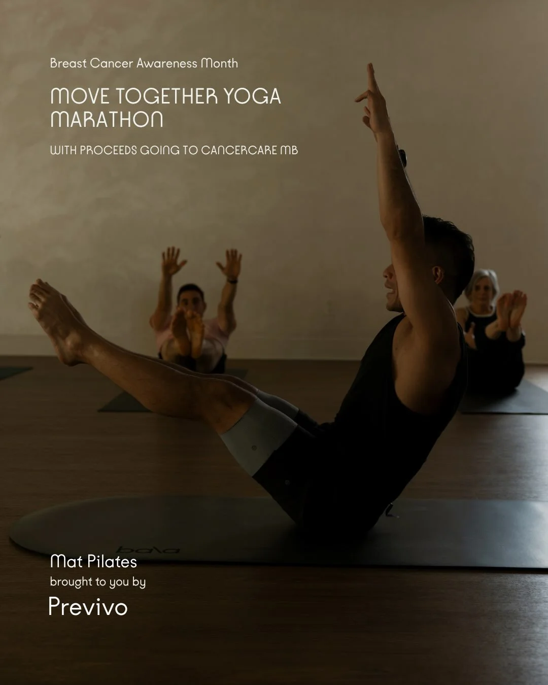 SPONSOR ANNOUNCEMENT:
🩷
Previvo (@previvo) brings you&hellip;
Mat Pilates w. Irwin (@irwin.j_)
1:45pm-2:45pm on October 25th
as part of the MOVE TOGETHER YOGA MARATHON
in support of Breast Cancer Awareness Month.
🩷
9 classes
1 community mingle sess