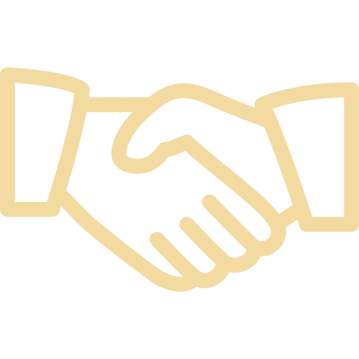 Line-Art-Illustration eines Händedrucks als Symbol für Zuverlässigkeit, Vertrauen und Handschlagqualität.