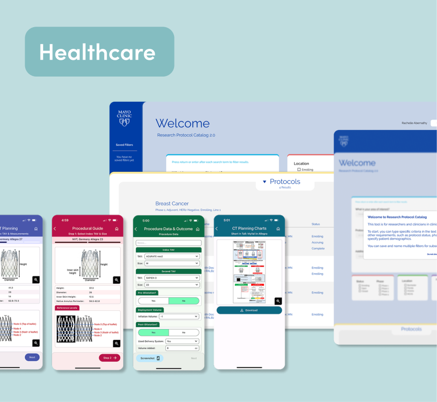 Mockups showing digital products in the healthcare industry