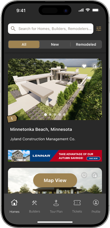 Artisan Home Tour app save home mockup