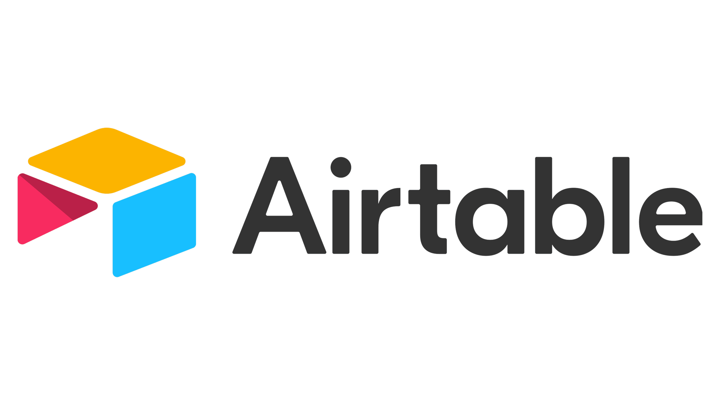 Airtable logo with a colorful geometric icon and black text spelling 'Airtable'.