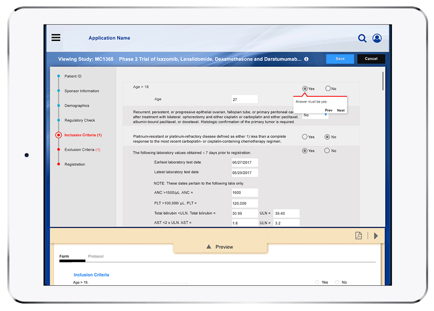 screenshot of the mayo clinic patient registration app on desktop