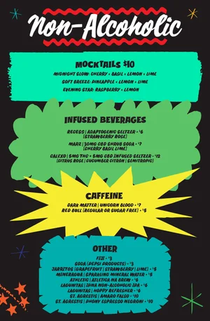 Menu — Beauty Bar Chicago