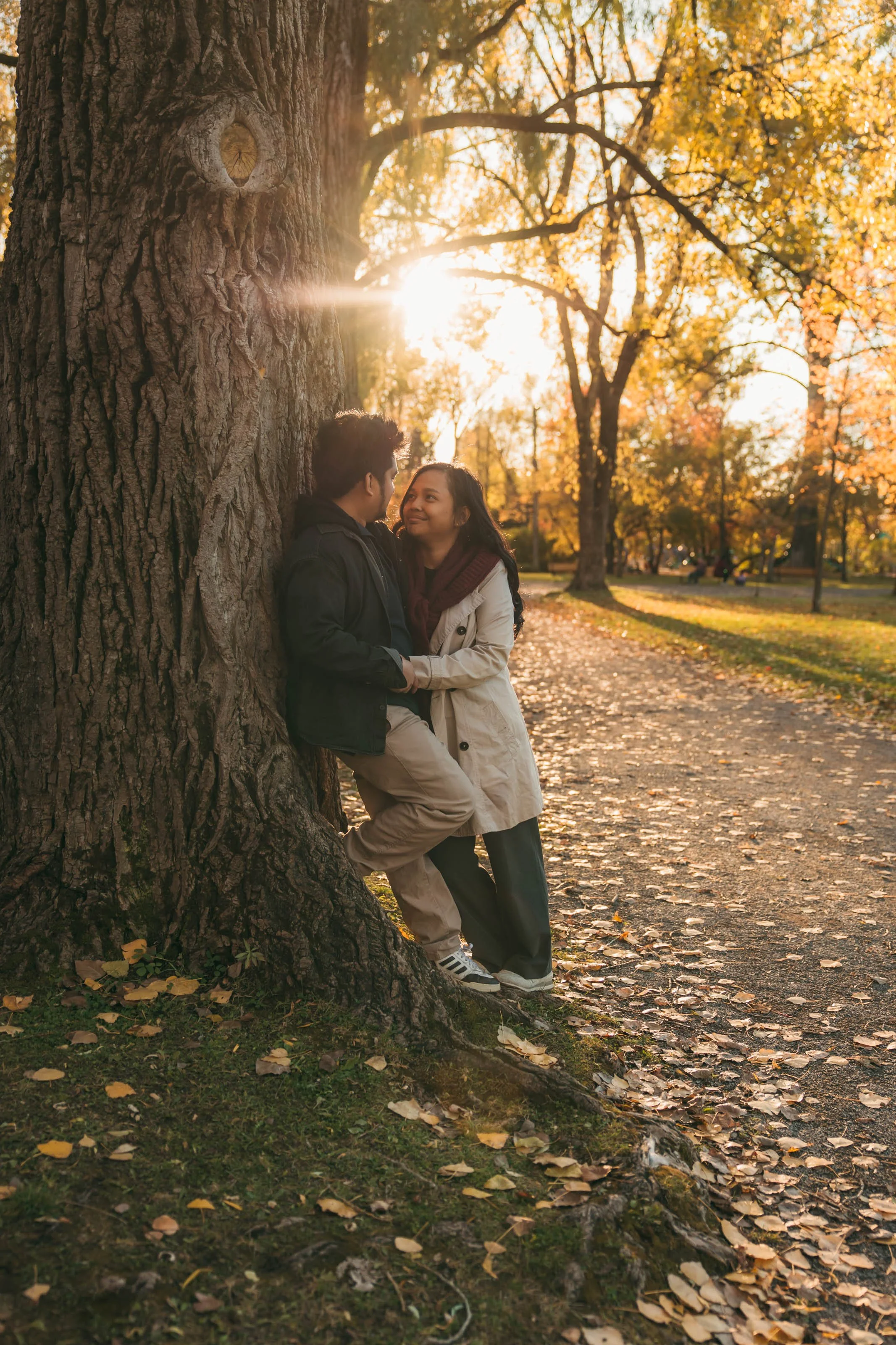 couple automne golden hour