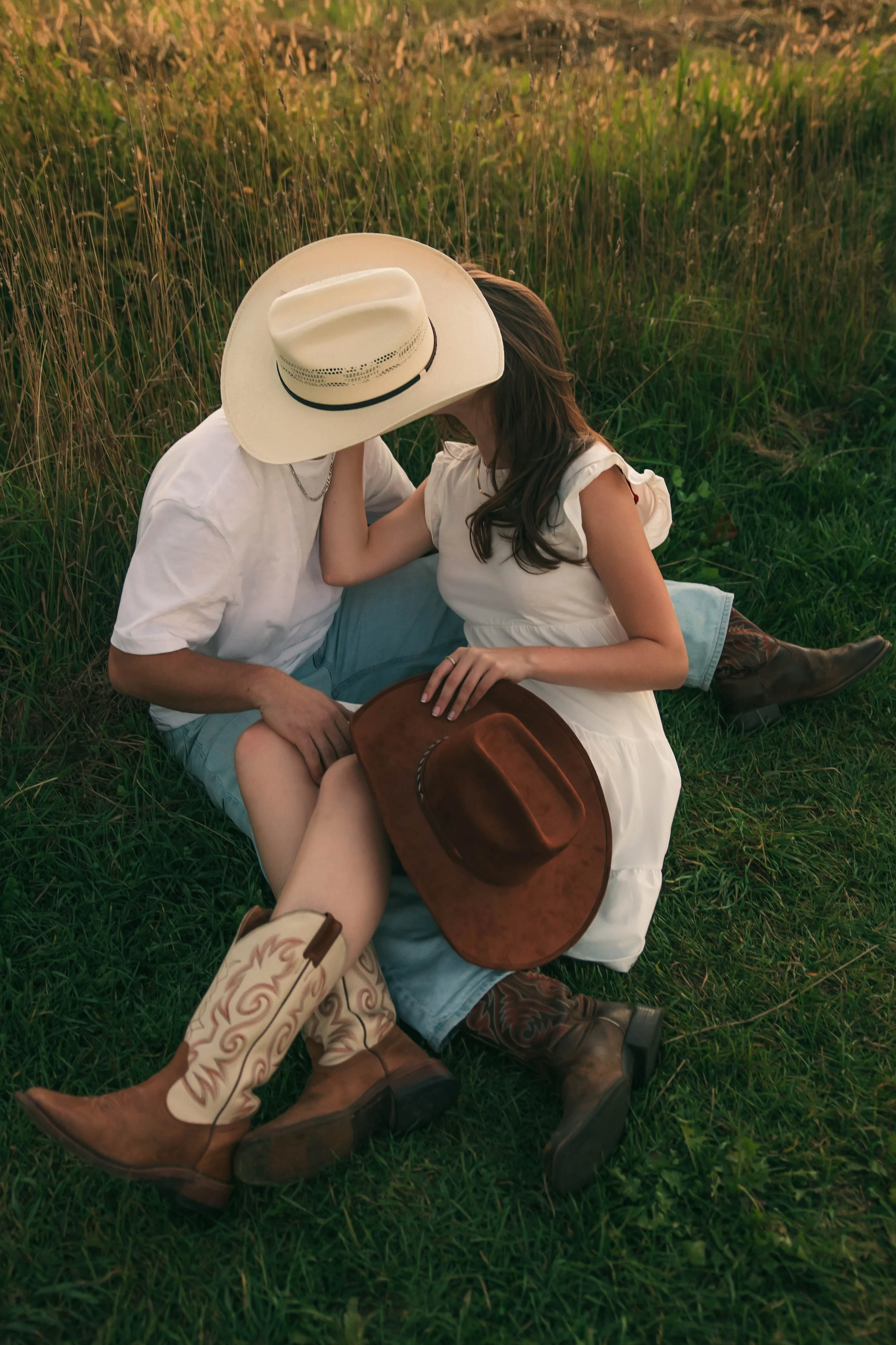 couple golden hour country 