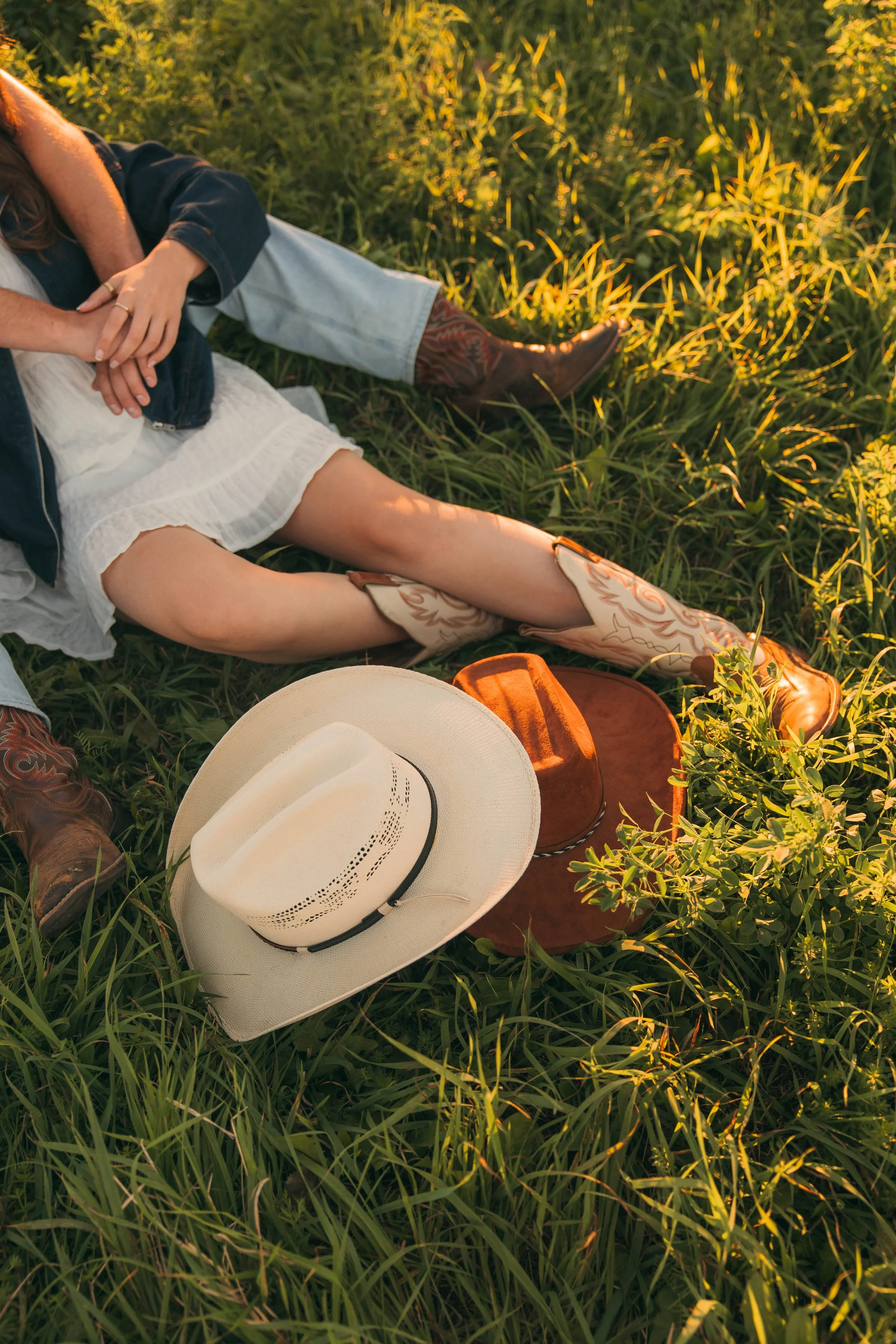 couple golden hour country 