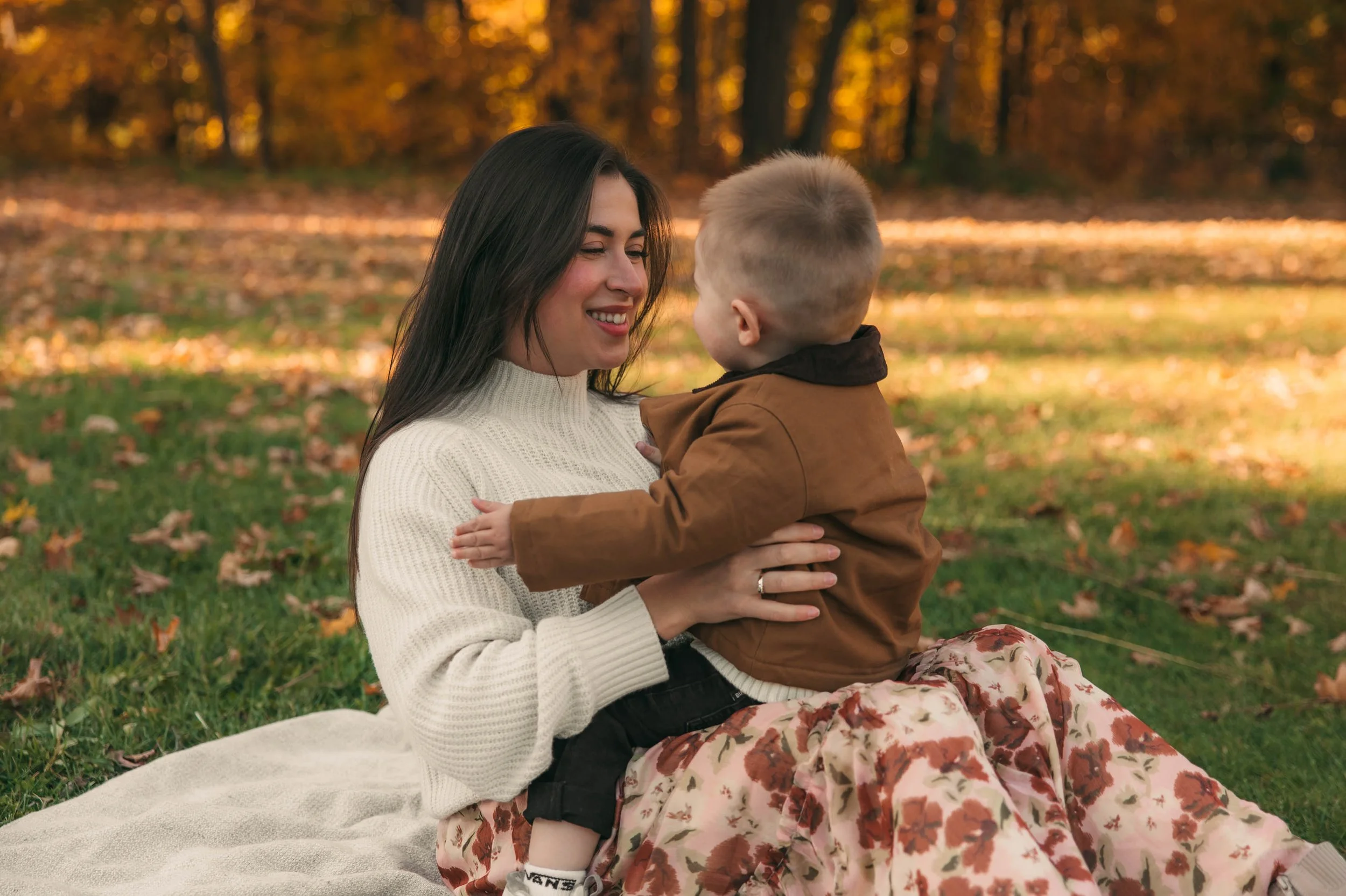 mère et fils automne