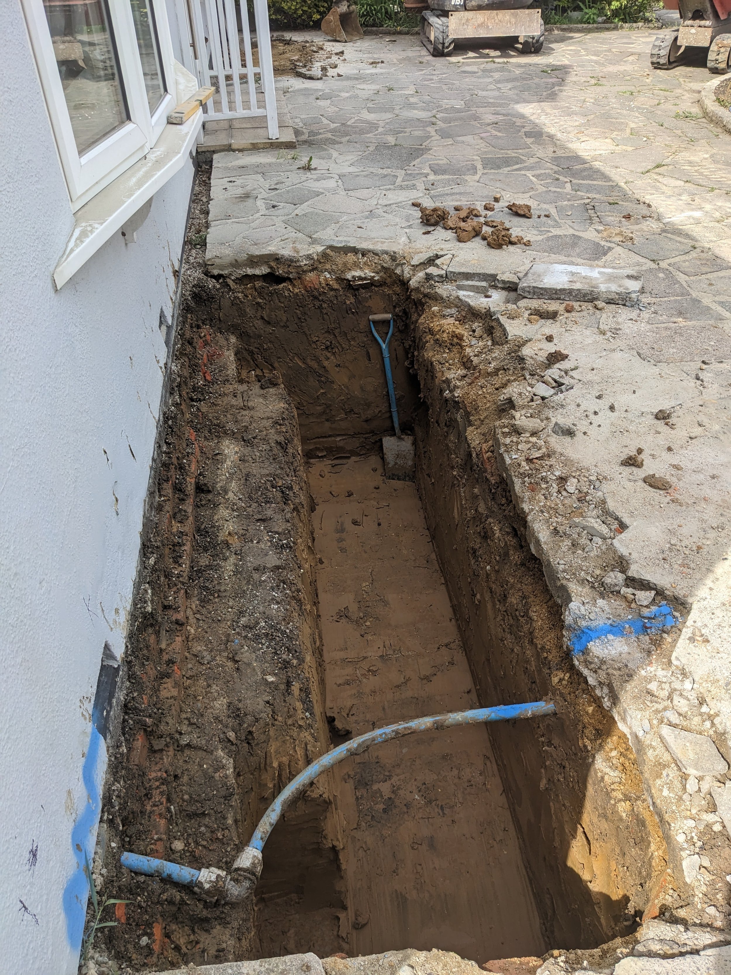 foundations dug for bay window in essex