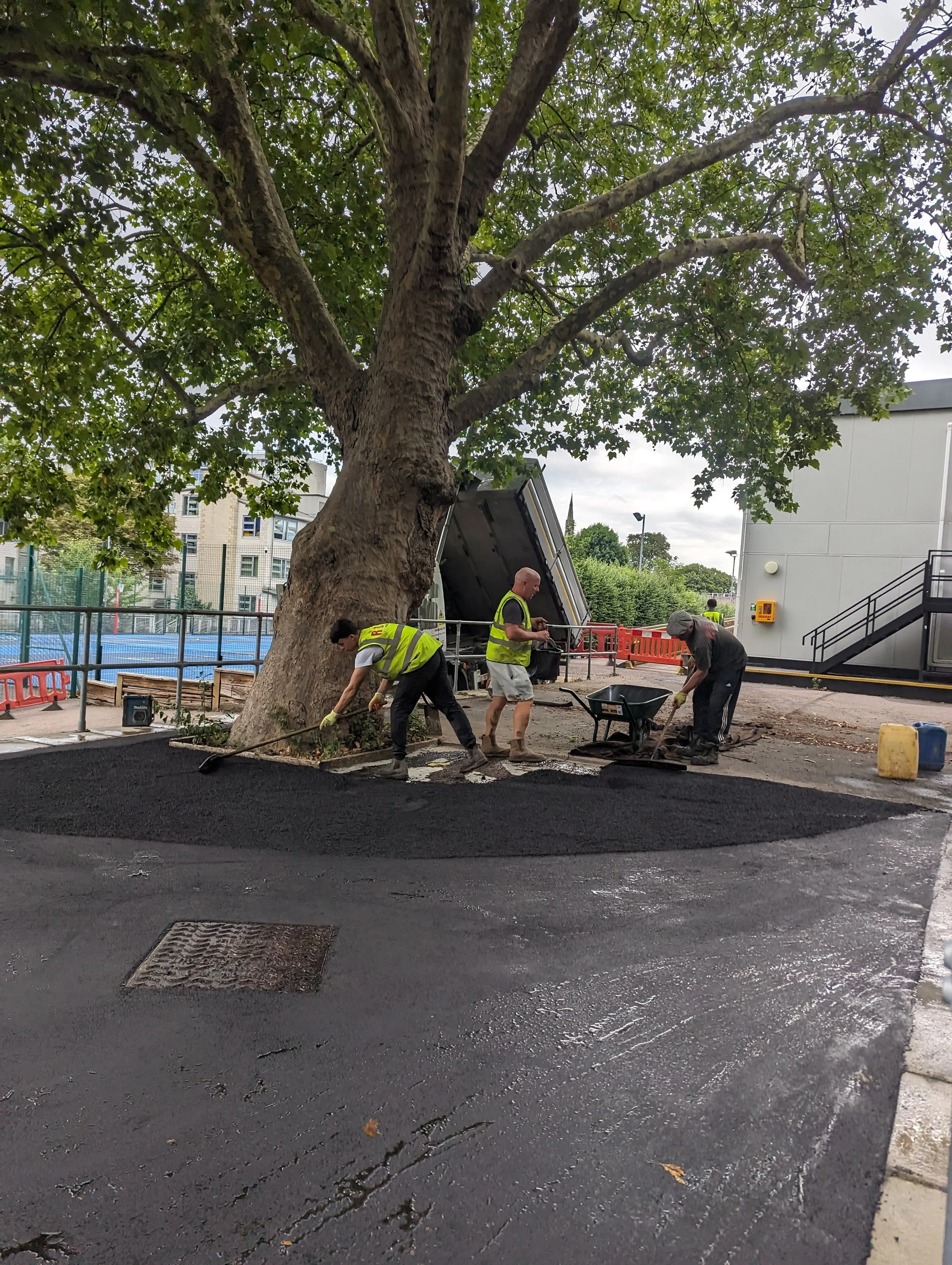 tarmac repair at school isle of dogs east london