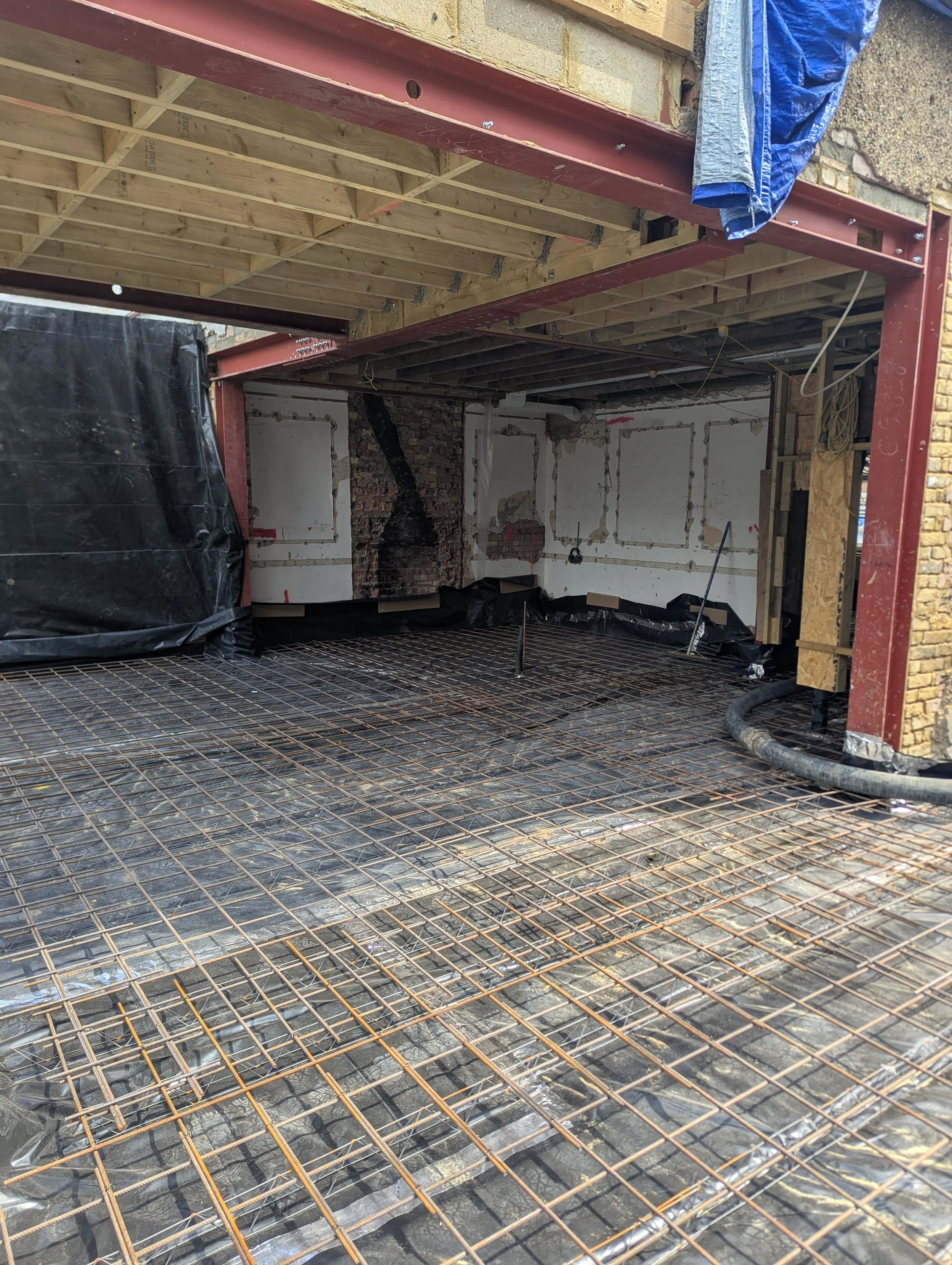 finchley extension dpm and reinforcement to ground bearing slab