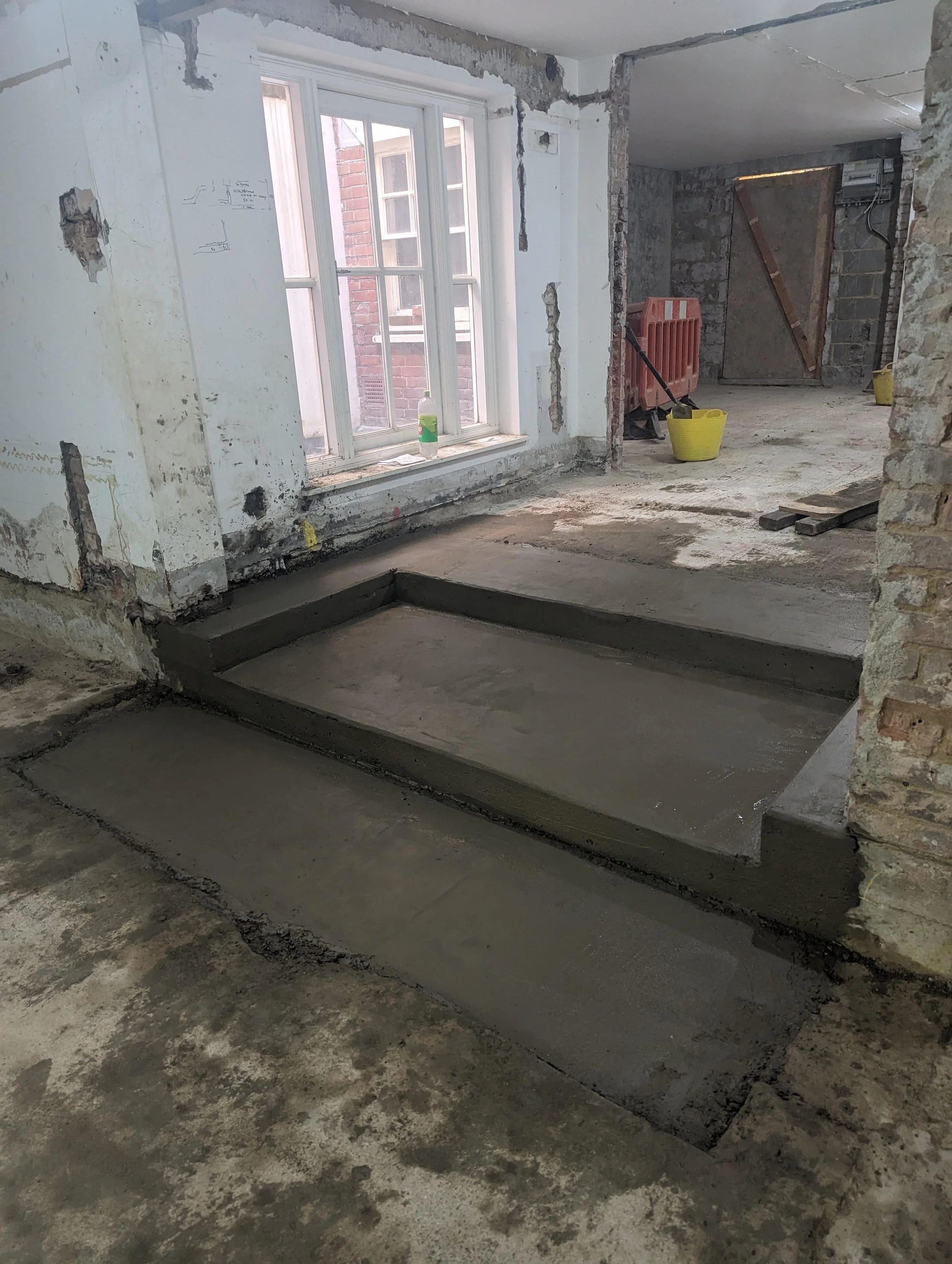 existing raft slab altered in north london