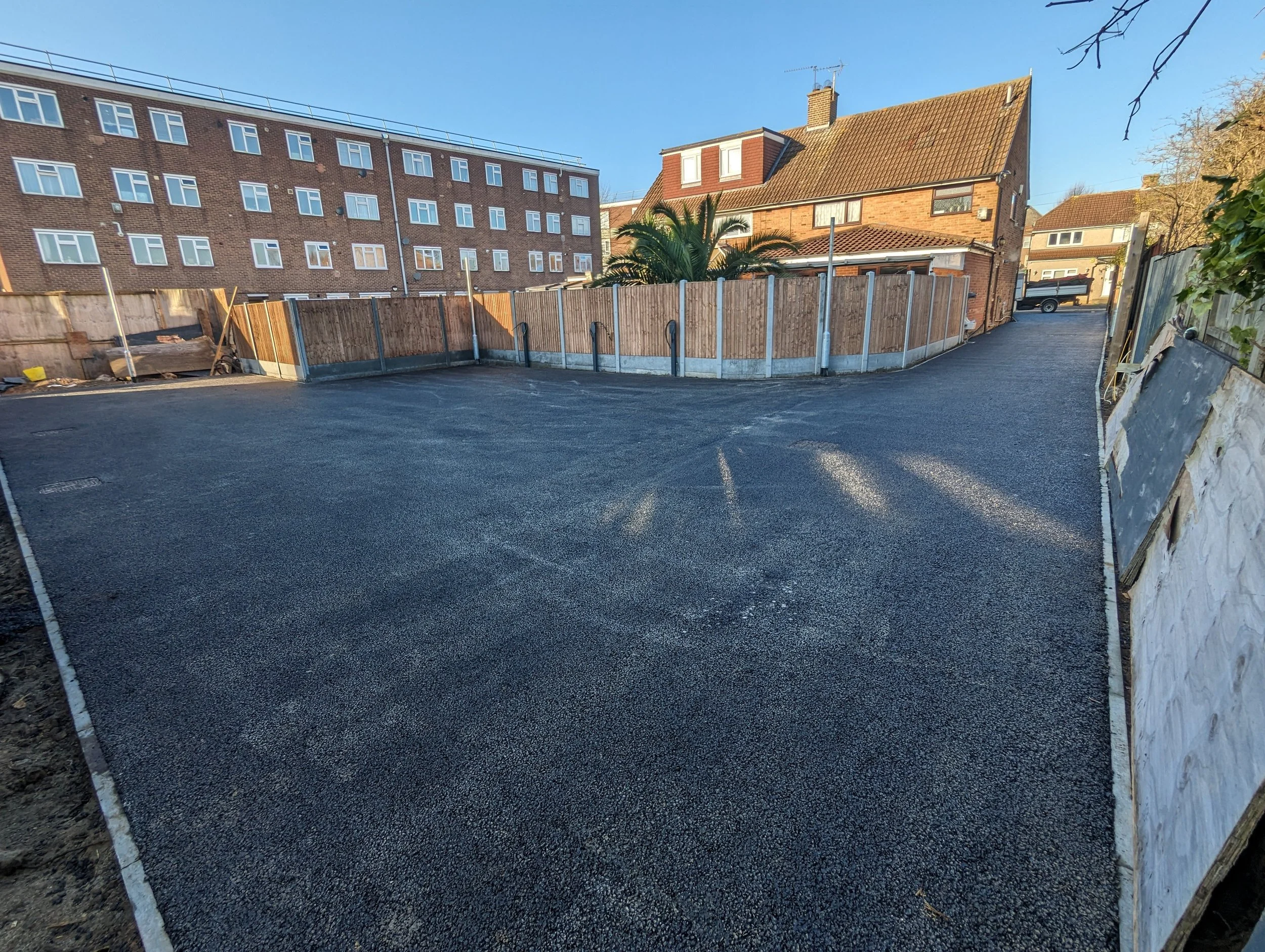 permeable tarmac car park for new build development east london essex